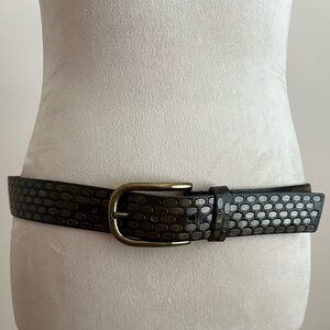 Brown and Gold Textured Belt. Size M
